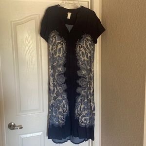 Navy patterned dress